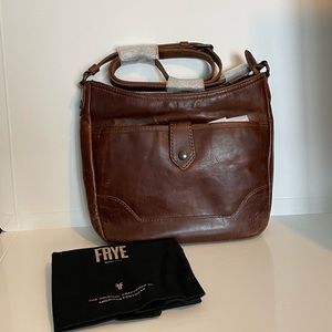 NWT Frye Italian Leather Melissa Button Crossbody (Cognac)